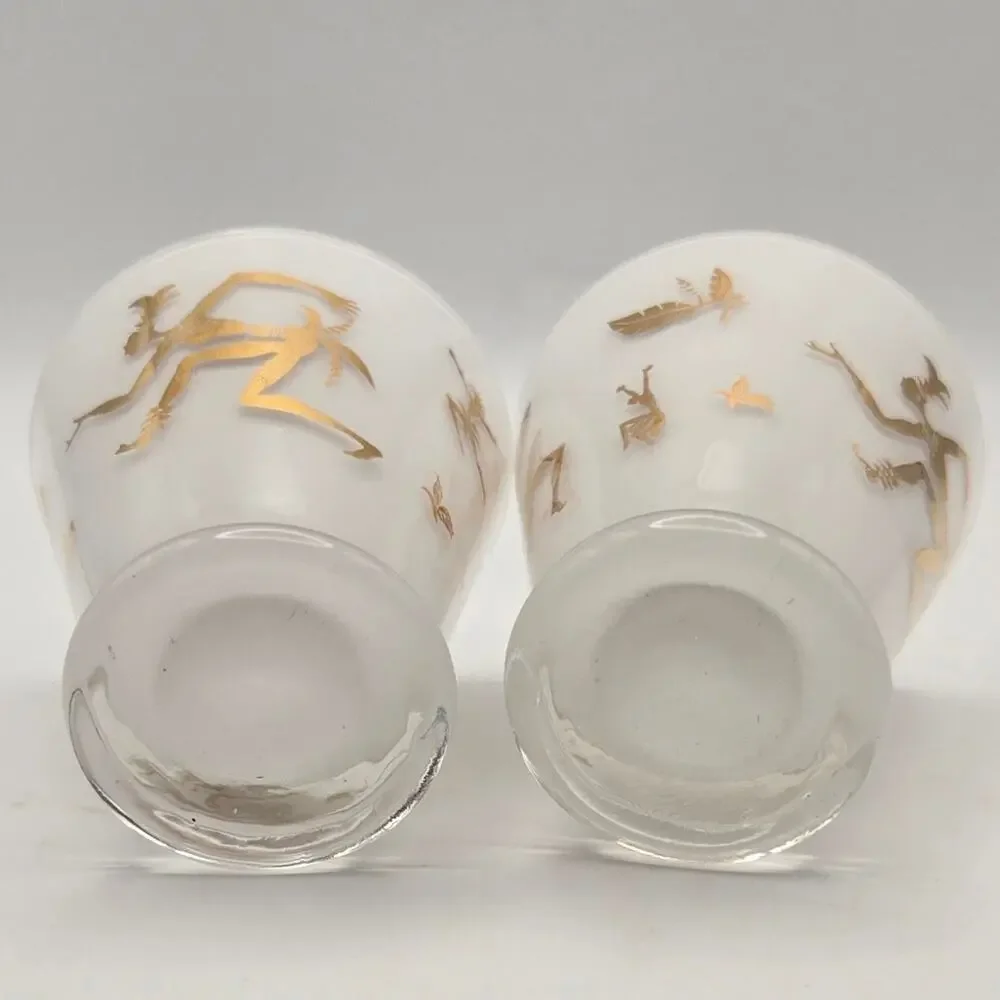 Josephine Baker Art Decor Set of Two Shot White Frosted Glasses